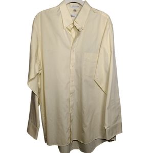 Geoffrey Bean button up dress shirt 80's 2 ply yellow size lg